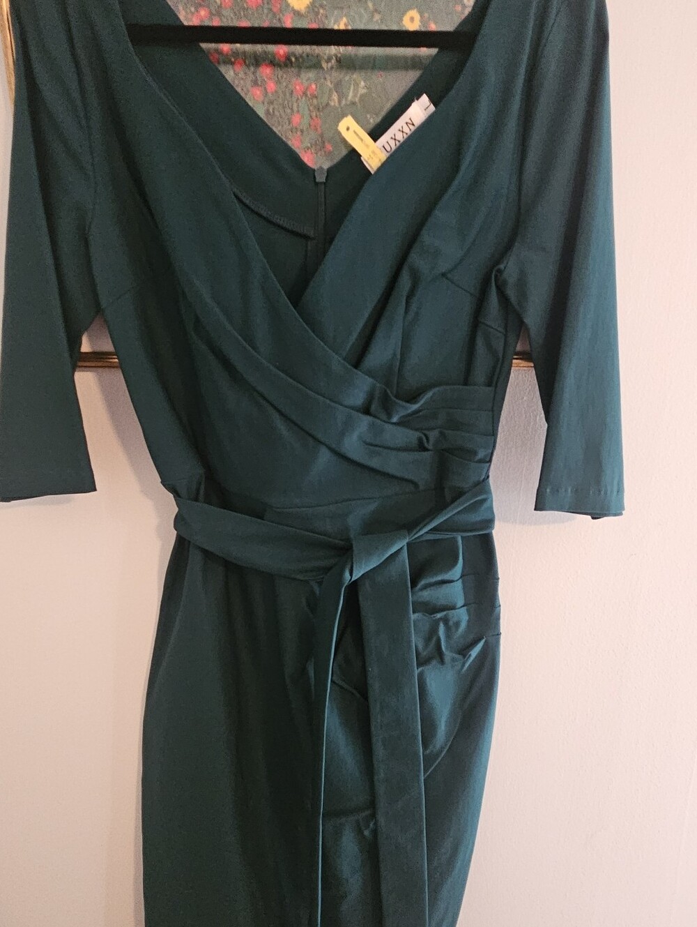 Lux Teal Wrap-Style Dress